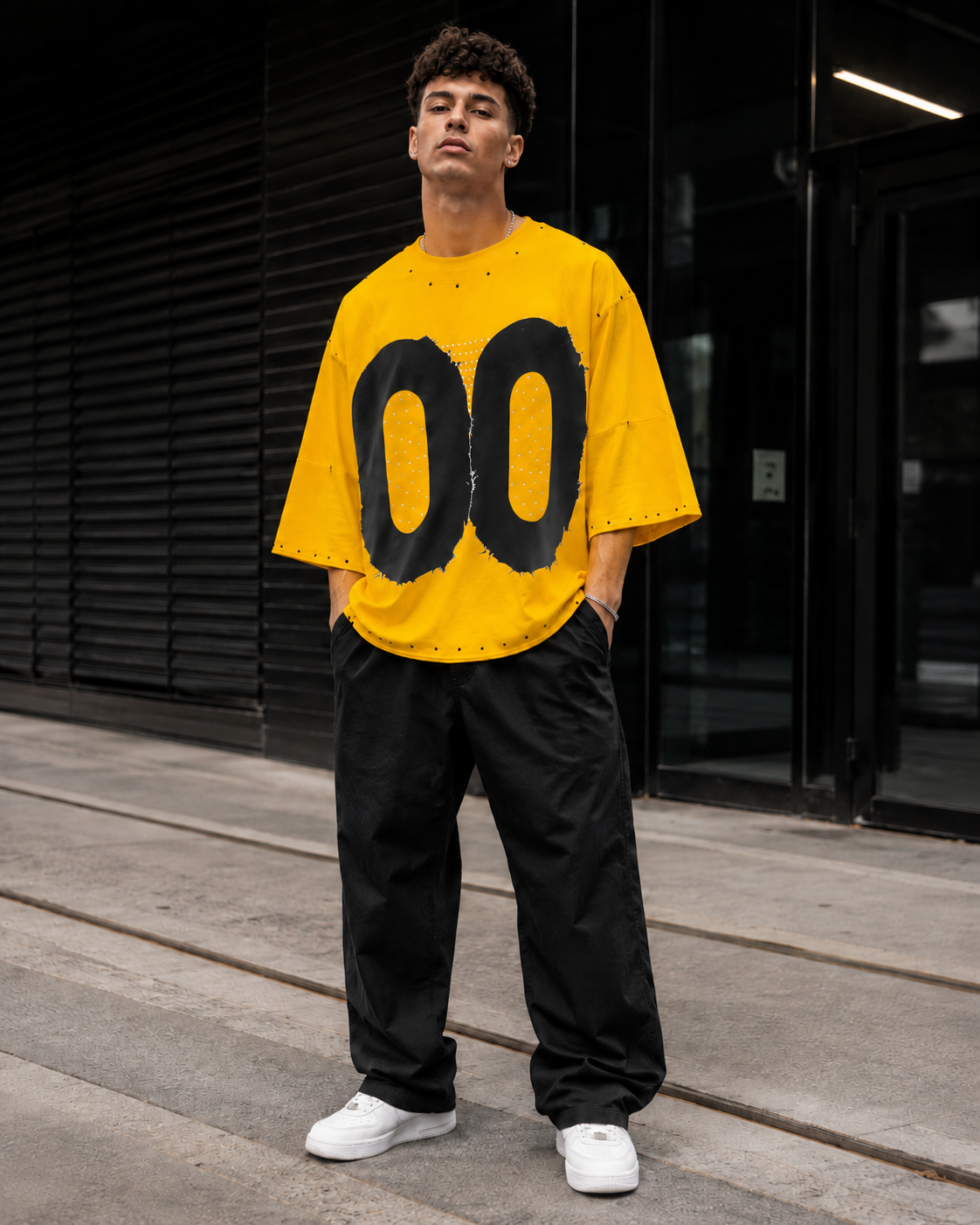 Yellow t-shirt rhinestone