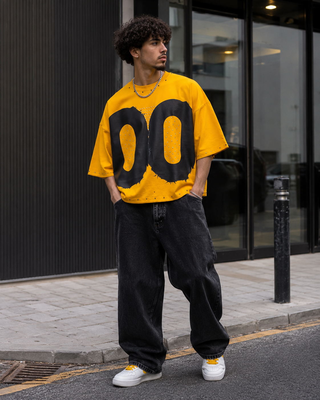 Yellow t-shirt rhinestone