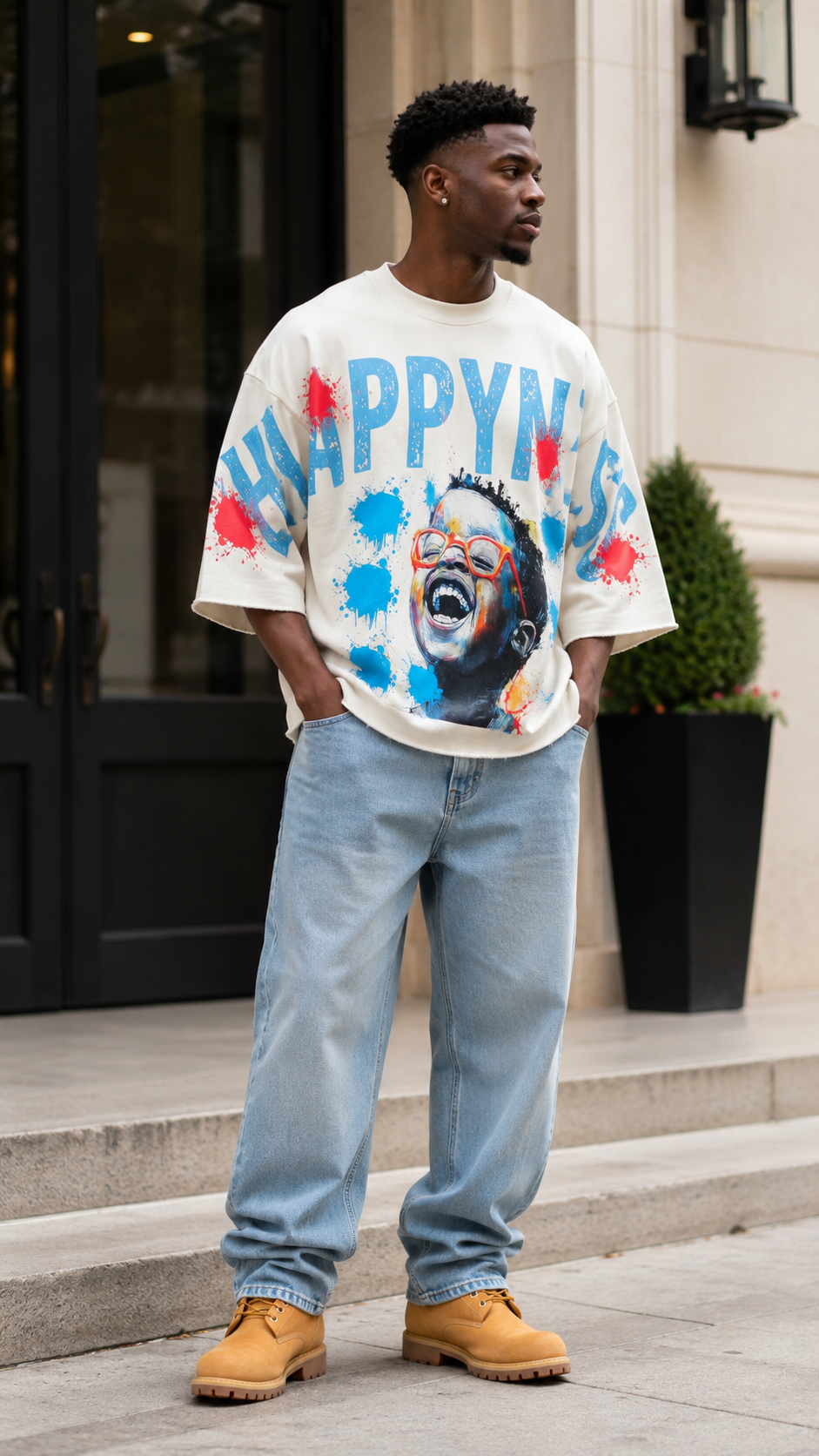 Happiness Oversized Graphic Tee