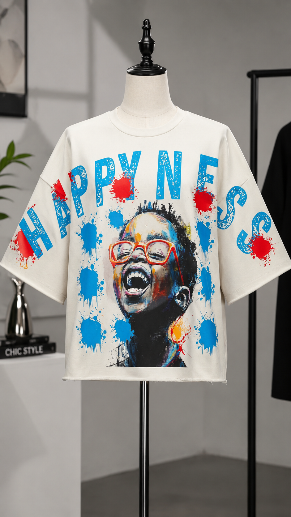 Happiness Oversized Graphic Tee