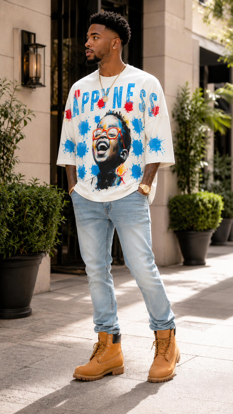 Happiness Oversized Graphic Tee